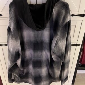 Black and Gray Plaid Hoodie